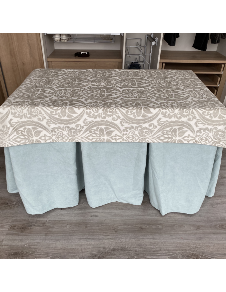 Ropa Antimanchas Aterciopelada Triple Grueso Verde con Tapete Flor Verde