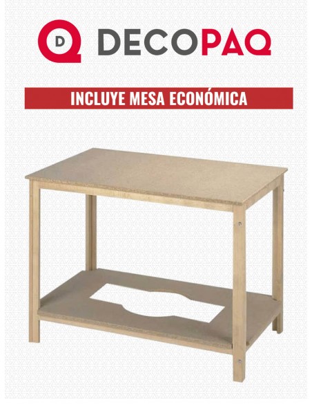 Pack Mesa + Ropa de Mesa Camilla Moderna Antimanchas color Beige con Camino Marengo