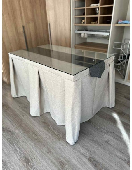 Ropa de Mesa Camilla Moderna Antimanchas color Beige con Camino Marengo