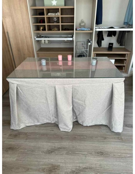 Ropa de Mesa Camilla Moderna Antimanchas color Visión con Camino Rosa