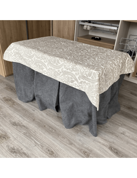 Ropa Antimanchas Aterciopelada Triple Grueso Gris con Tapete Amaranto Gris