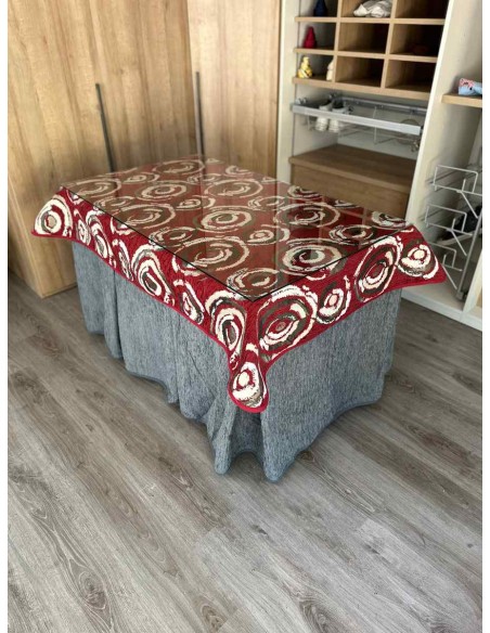 Ropa Chenilla 8 Pliegues color Gris con Tapete Eclipse