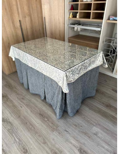 Ropa Chenilla 8 Pliegues color Gris...