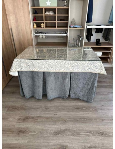 Ropa Chenilla 8 Pliegues color Gris...