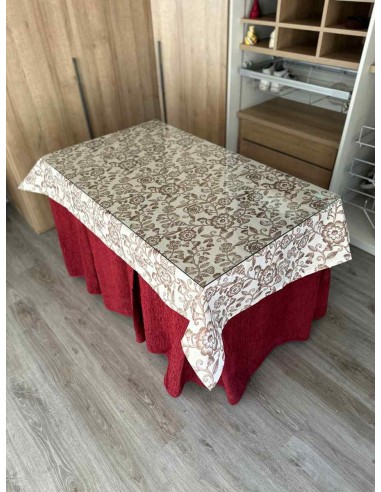 Ropa Chenilla 8 Pliegues color Rojo...