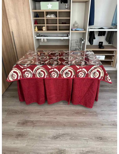 Ropa Chenilla 8 Pliegues color Rojo...