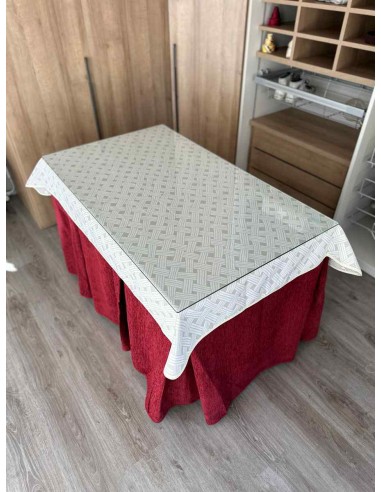 Ropa Chenilla 8 Pliegues color Rojo...