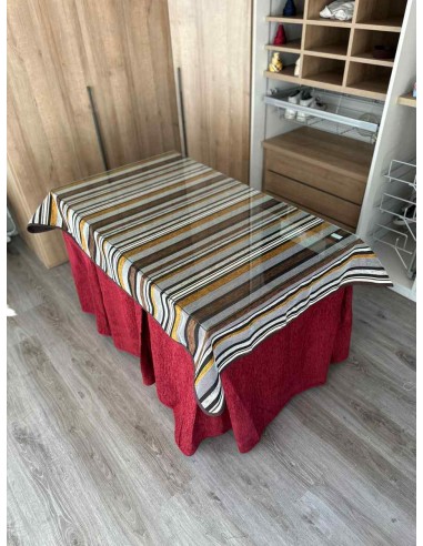 Ropa Chenilla 8 Pliegues color Rojo...