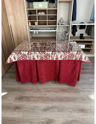 Ropa Chenilla 8 Pliegues color Rojo...