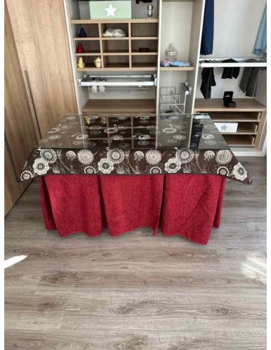 Ropa Chenilla 8 Pliegues color Rojo...