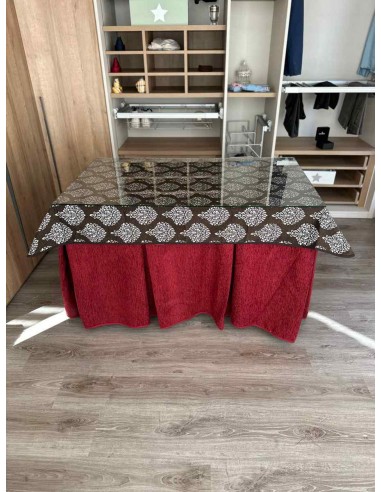 Ropa Chenilla 8 Pliegues color Rojo...