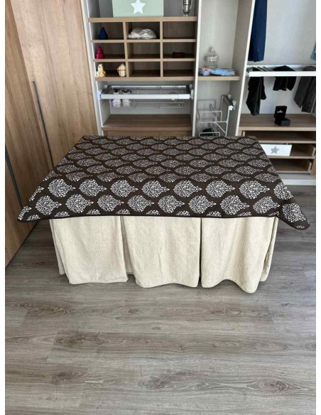 Conjunto Ropa Chenilla 8 Pliegues color Beige con Tapete Acebo