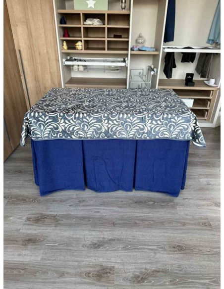 Ropa Doble Grueso 10 Pliegues Azul con Tapete Nature