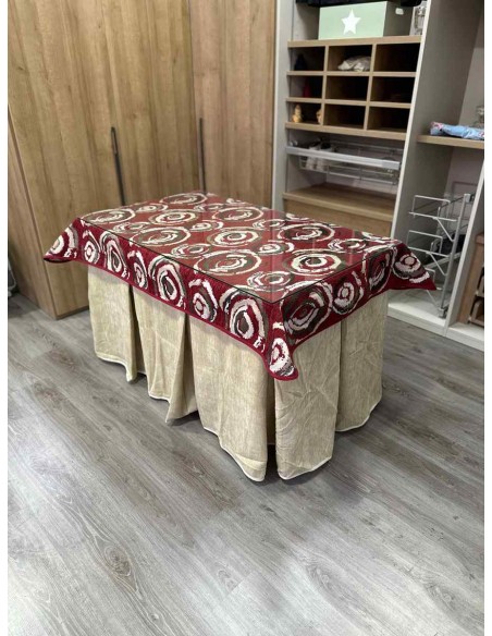 Ropa Doble Grueso 10 Pliegues Beige con Tapete Eclipse