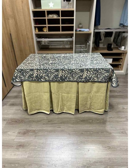 Ropa Doble Grueso 10 Pliegues Beige con Tapete Nature