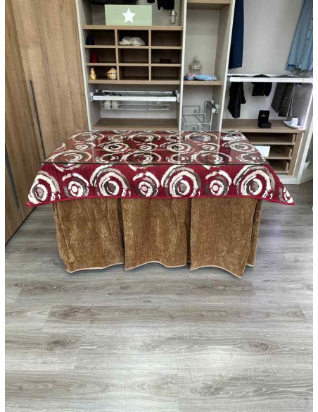 Ropa Doble Grueso 10 Pliegues Café con Tapete Eclipse