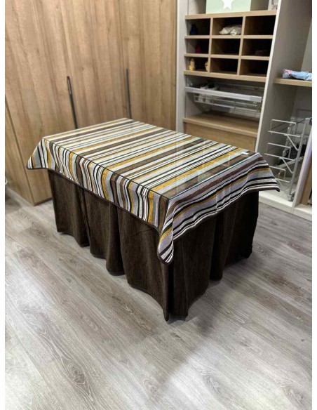 Ropa Doble Grueso 10 Pliegues Chocolate con Tapete Otoño