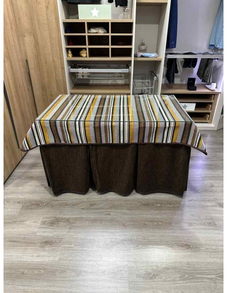 Ropa Doble Grueso 10 Pliegues Chocolate con Tapete Otoño