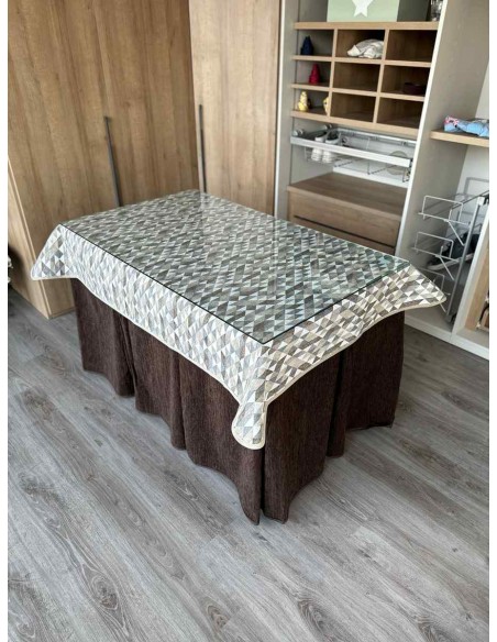 Ropa Doble Grueso 10 Pliegues Chocolate con Tapete Sena