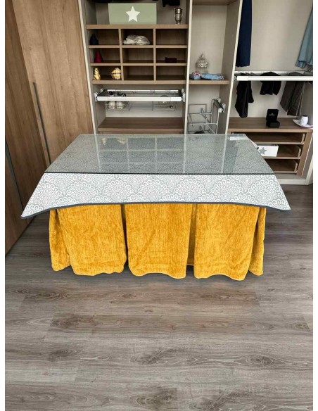 Ropa Doble Grueso 10 Pliegues Mostaza con Tapete Sol