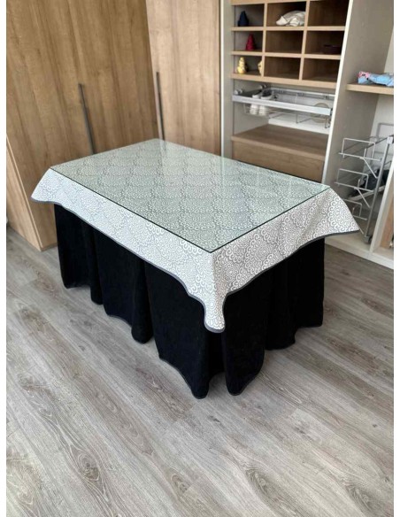 Ropa Doble Grueso 10 Pliegues Negro con Tapete Sol