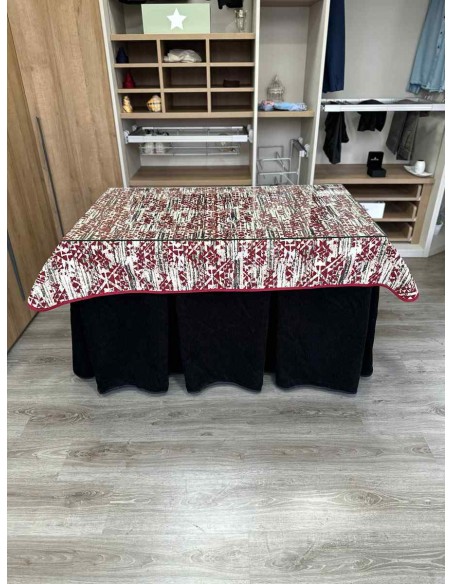 Ropa Doble Grueso 10 Pliegues Negro con Tapete Mosaico