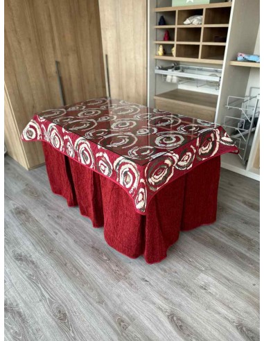 Ropa Doble Grueso 10 Pliegues Rojo con Tapete Eclipse