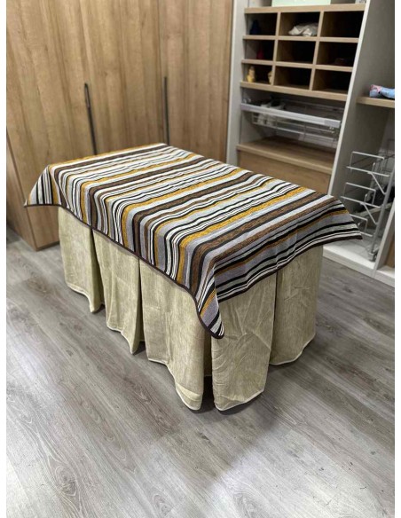 Conjunto Doble Grueso 10 Pliegues Beige con Tapete Otoño