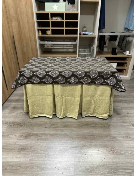 Conjunto Doble Grueso 10 Pliegues Beige con Tapete Acebo