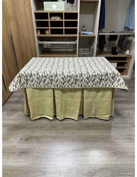 Conjunto Doble Grueso 10 Pliegues Beige con Tapete Sena