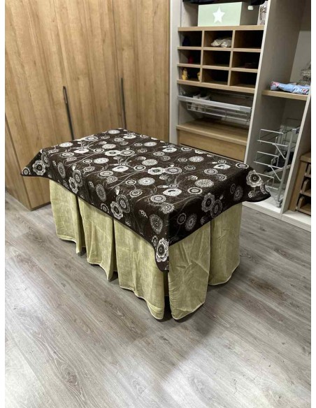 Conjunto Doble Grueso 10 Pliegues Beige con Tapete Mandala