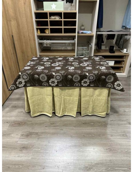 Conjunto Doble Grueso 10 Pliegues Beige con Tapete Mandala