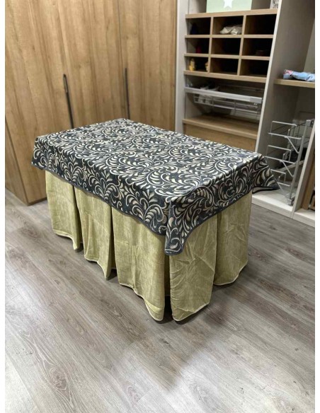 Conjunto Doble Grueso 10 Pliegues Beige con Tapete Nature