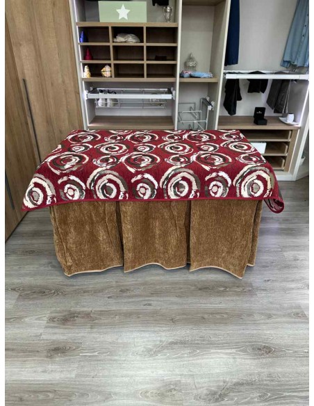 Conjunto Doble Grueso 10 Pliegues Café con Tapete Eclipse