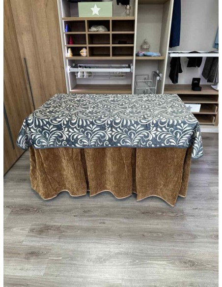 Conjunto Doble Grueso 10 Pliegues Café con Tapete Nature