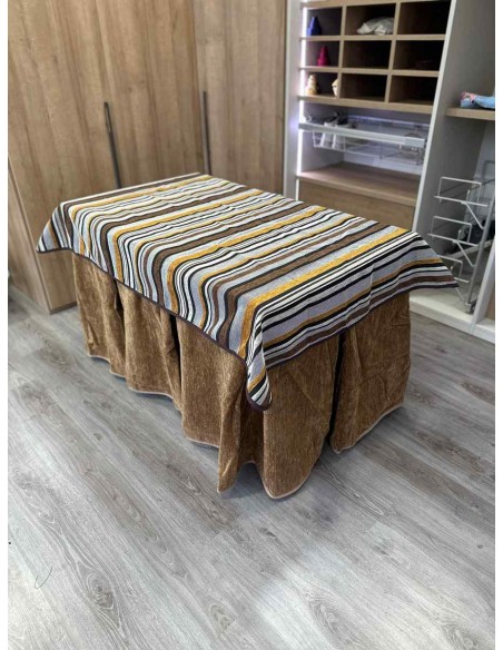 Conjunto Doble Grueso 10 Pliegues Café con Tapete Otoño