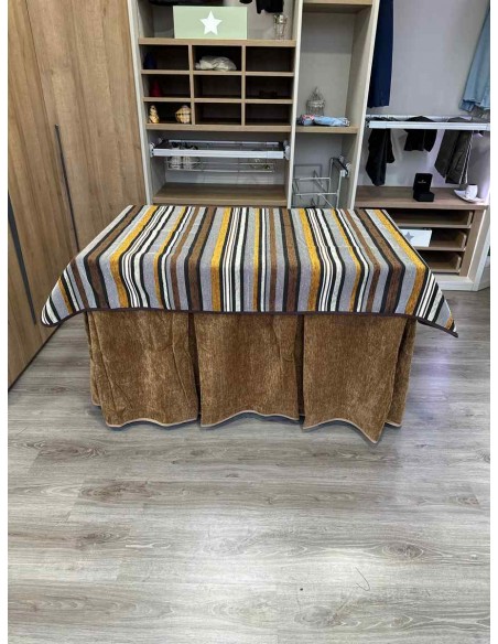 Conjunto Doble Grueso 10 Pliegues Café con Tapete Otoño