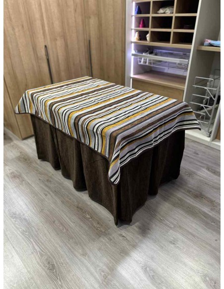 Conjunto Doble Grueso 10 Pliegues Chocolate con Tapete Otoño