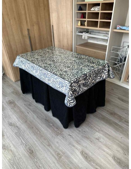 Conjunto Doble Grueso 10 Pliegues Negro con Tapete Nature