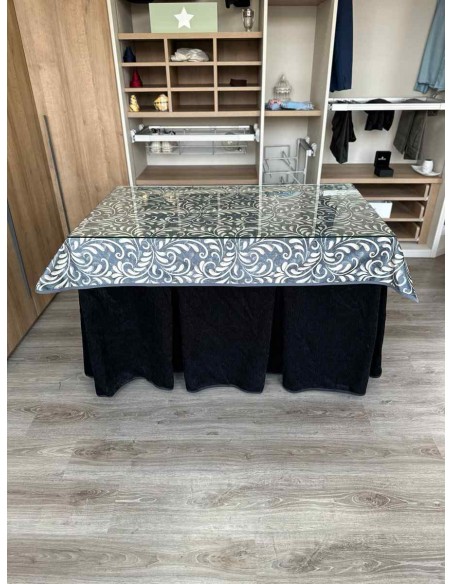 Conjunto Doble Grueso 10 Pliegues Negro con Tapete Nature