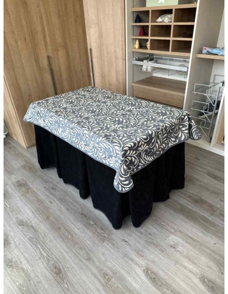 Conjunto Doble Grueso 10 Pliegues Negro con Tapete Nature