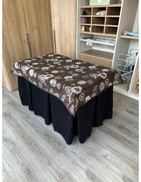 Conjunto Doble Grueso 10 Pliegues Negro con Tapete Mandala