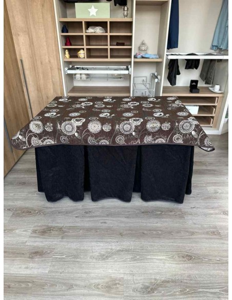 Conjunto Doble Grueso 10 Pliegues Negro con Tapete Mandala