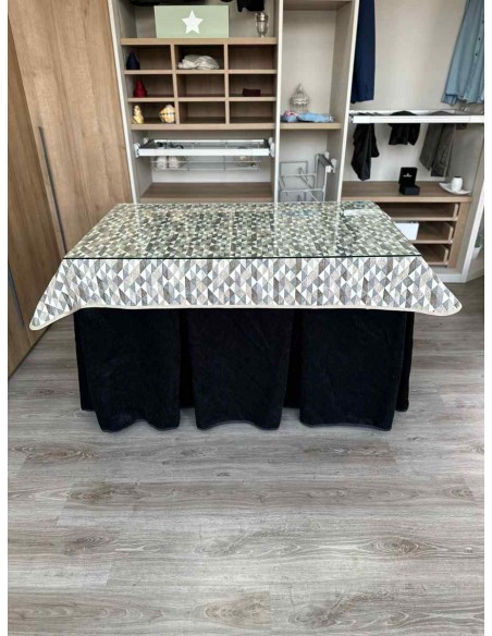 Conjunto Doble Grueso 10 Pliegues Negro con Tapete Sena