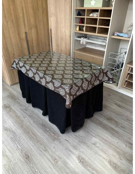 Conjunto Doble Grueso 10 Pliegues Negro con Tapete Acebo