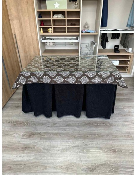 Conjunto Doble Grueso 10 Pliegues Negro con Tapete Acebo