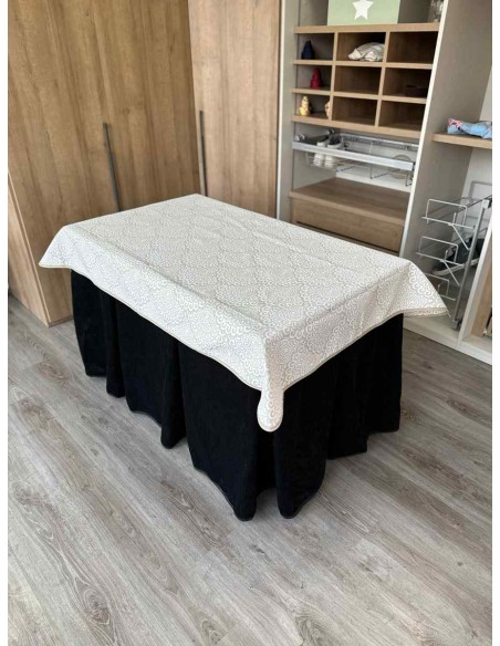 Conjunto Doble Grueso 10 Pliegues Negro con Tapete Amanecer