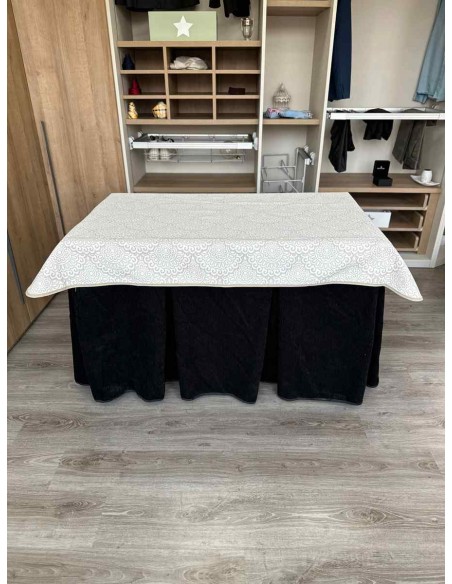 Conjunto Doble Grueso 10 Pliegues Negro con Tapete Amanecer