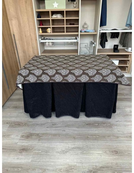 Conjunto Doble Grueso 10 Pliegues Negro con Tapete Acebo