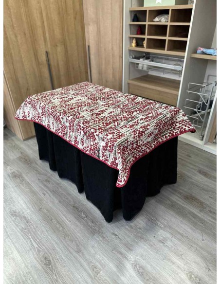 Conjunto Doble Grueso 10 Pliegues Negro con Tapete Mosaico